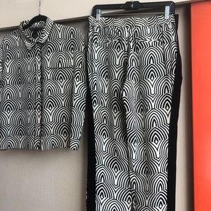 Silk pants and blouse